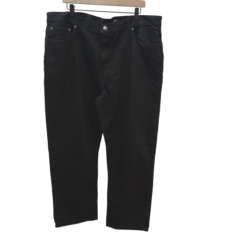 George Men's Regular Fit Classic Black Denim Jeans 100% Cotton 44x30